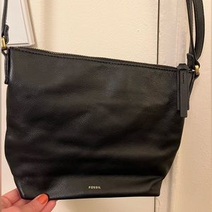 Black Fossil cross body bag